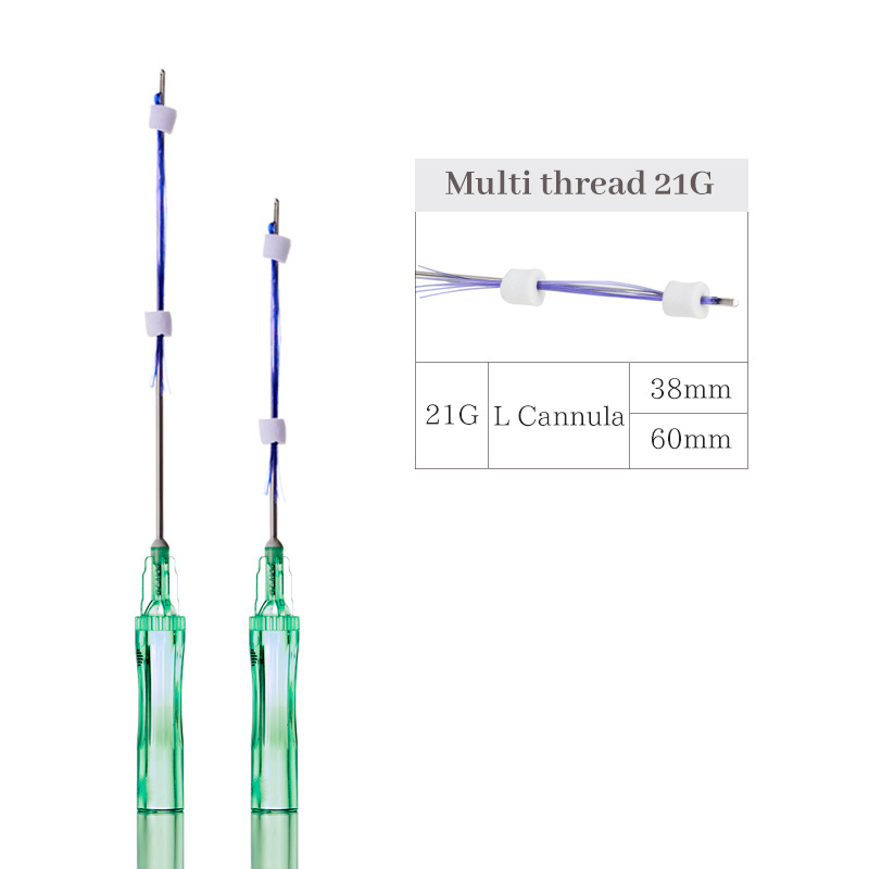 Thread Lifting Medical PCL Thread For Wrinkle Remover Or Facial Treatment Multi L Needle 21G 60mm Thread