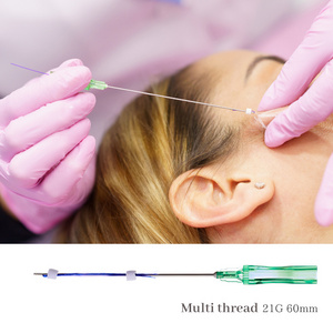 Thread Lifting Medical PCL Thread For Wrinkle Remover Or Facial Treatment Multi L Needle 21G 60mm Thread