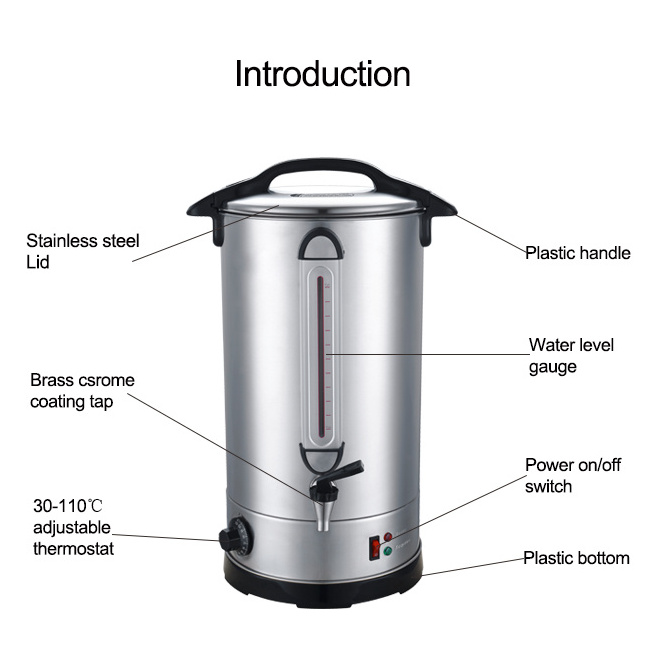 Tea Boiler Coffee Urn Tea Pods Boiler Electric Stainless Steel 6-35 Liters CB Ce Commercial Household Hot Water System ROHS EMC