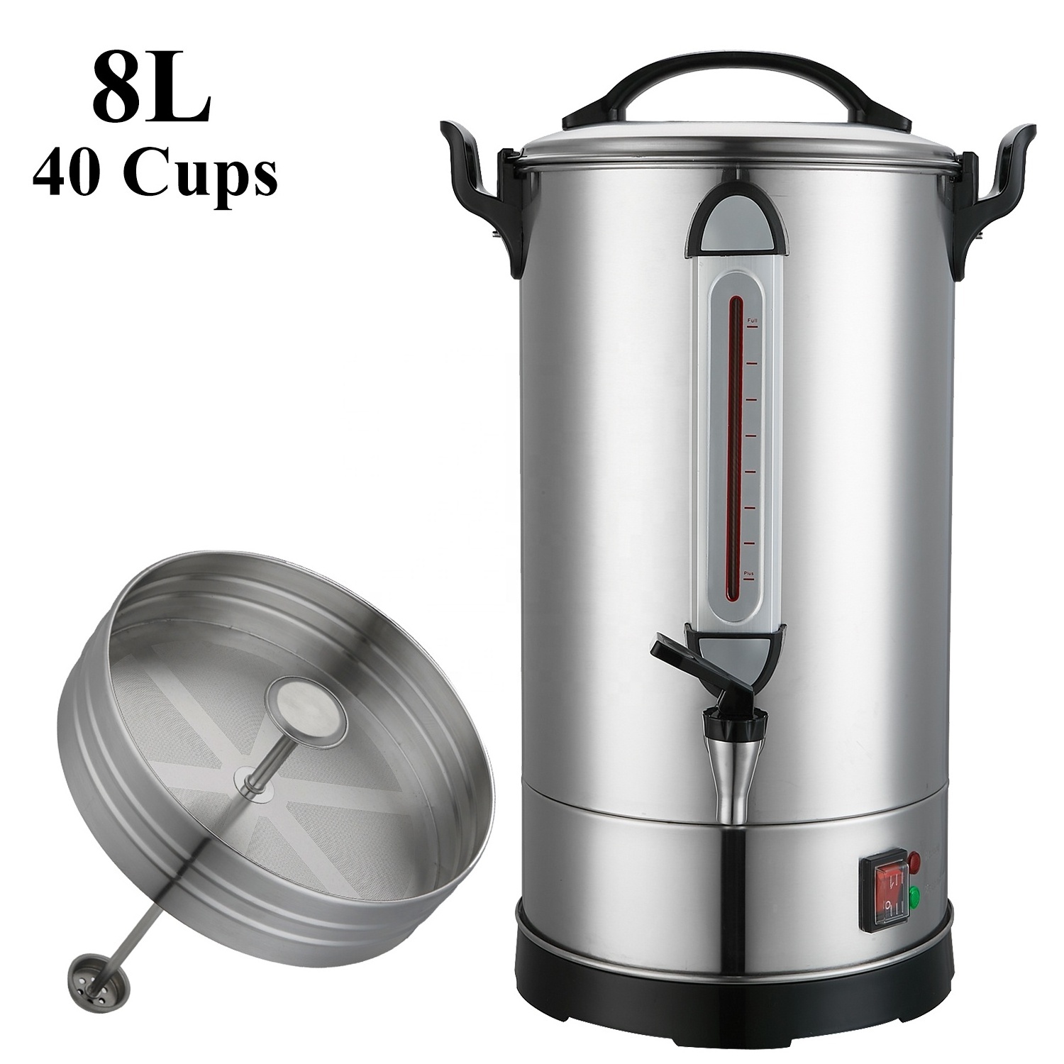 Guangrong stainless steel big capacity hot chocolate coffee dispenser urn best coffee urn