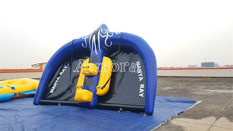 Hot selling inflatable flying kite tube commercial inflatable flying manta ray Manta Ray Flying Tube game