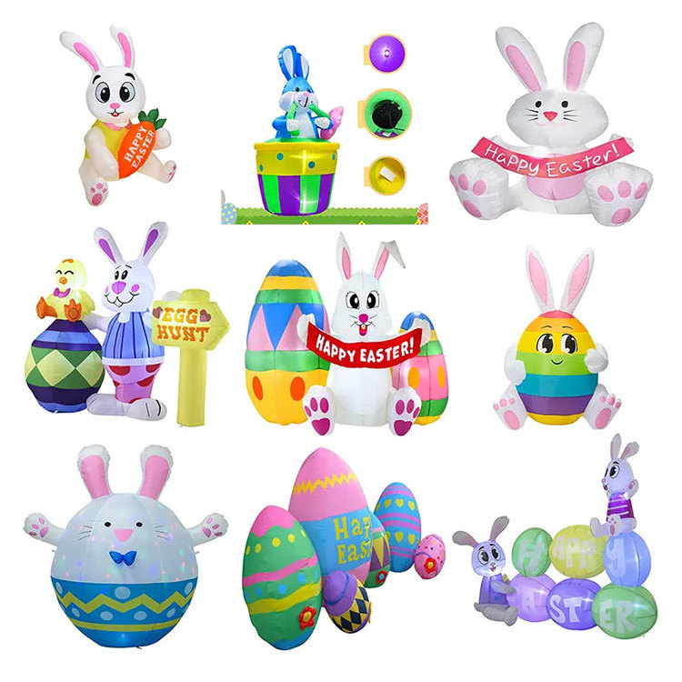 New design popular Easter holiday decoration Cute Advertising Large 3d animal giant inflatable pig rabbit cartoon bunny