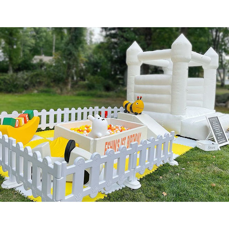 Custom kids play indoor playground soft play equipment  white Inflatable indoor soft play for children