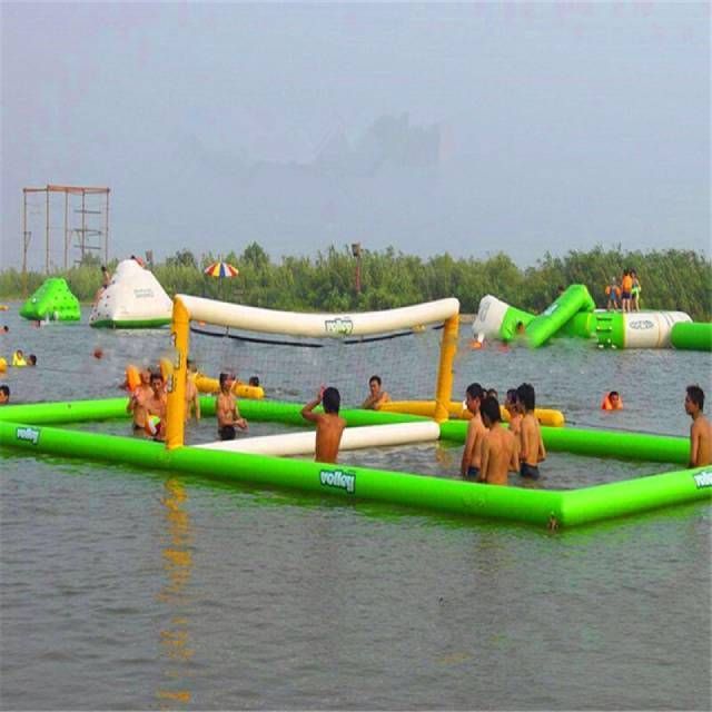 Hot sell sport game outside inflatable water volleyball court challenge inflatable 3v3 inflatable volleyball court rental