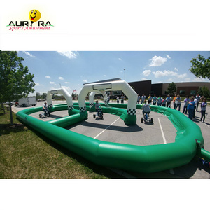 Inflatable go kart race track Outdoor inflatable track race for bumper car Attractive inflatable race track for hopper ball