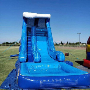 New design Commercial kids slip pool jumping castle  waterslide bouncer combos double slide flat adult inflatable water slide