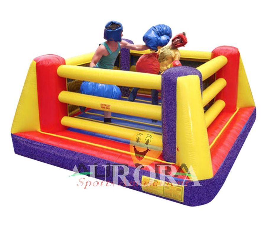 Rental events fight game jumper bouncy castle wrestling boxing ring bounce house inflatable boxing ring with gloves for kids