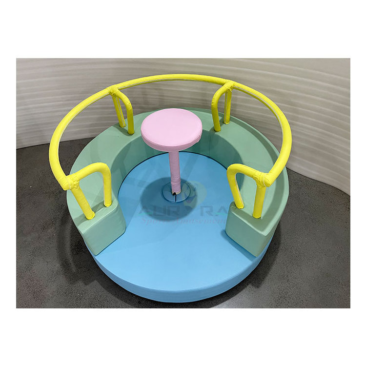 High quality merry go round soft play playground soft merry go round for kids children's carousel