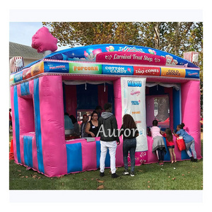 shipping 2 in 1  inflatable concession booth bouncy snack booth carnival treat shop tents for sale