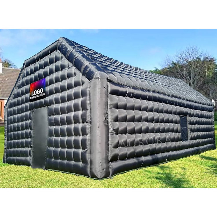 Commercial grade Black disco light mobile night club tent Inflatable Cube Party  indoor inflatable nightclub for party