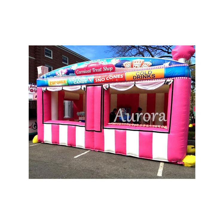 shipping 2 in 1  inflatable concession booth bouncy snack booth carnival treat shop tents for sale