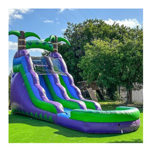 Amazing outdoor playground toboggan gonflable juegos inflables acuaticos inflatable water slide with pool for rental business