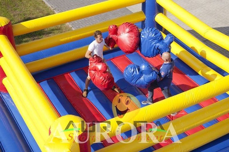 Rental events fight game jumper bouncy castle wrestling boxing ring bounce house inflatable boxing ring with gloves for kids