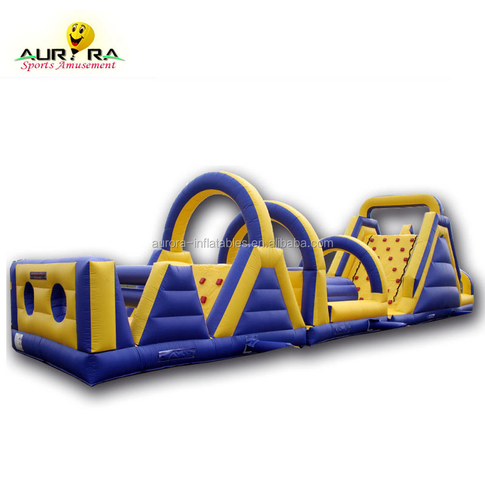 high quality pvc large inflatable obstacle course with bounce house from China Guangzhou inflatable factory for race