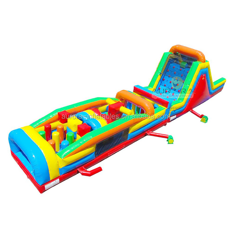 high quality pvc large inflatable obstacle course with bounce house from China Guangzhou inflatable factory for race