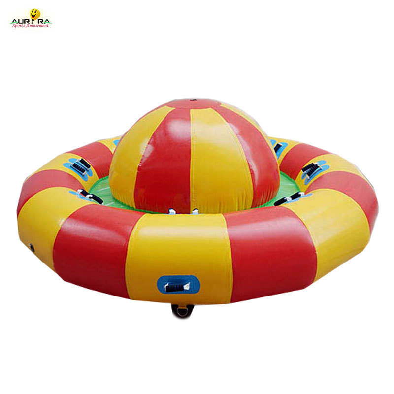 Inflatable Spinning UFO Inflatable Water Rotating Disco Boat Towable Tube For Water Entertainment