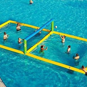 Hot sell sport game outside inflatable water volleyball court challenge inflatable 3v3 inflatable volleyball court rental