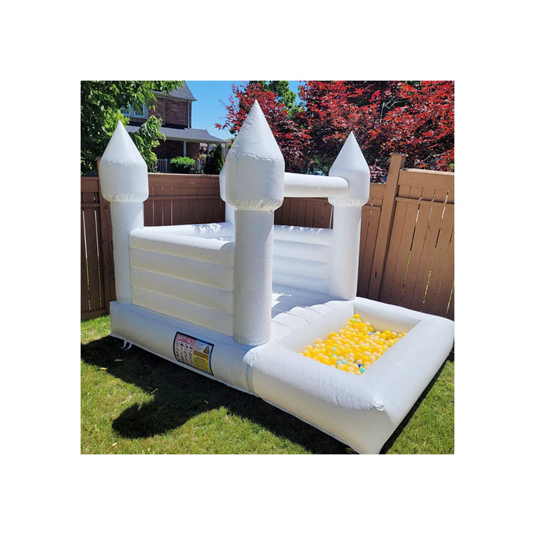 Hot sale White Castle Jumping Bouncy jumper wedding moonwalk inflatable commercial bounce house with ball pit for party rental