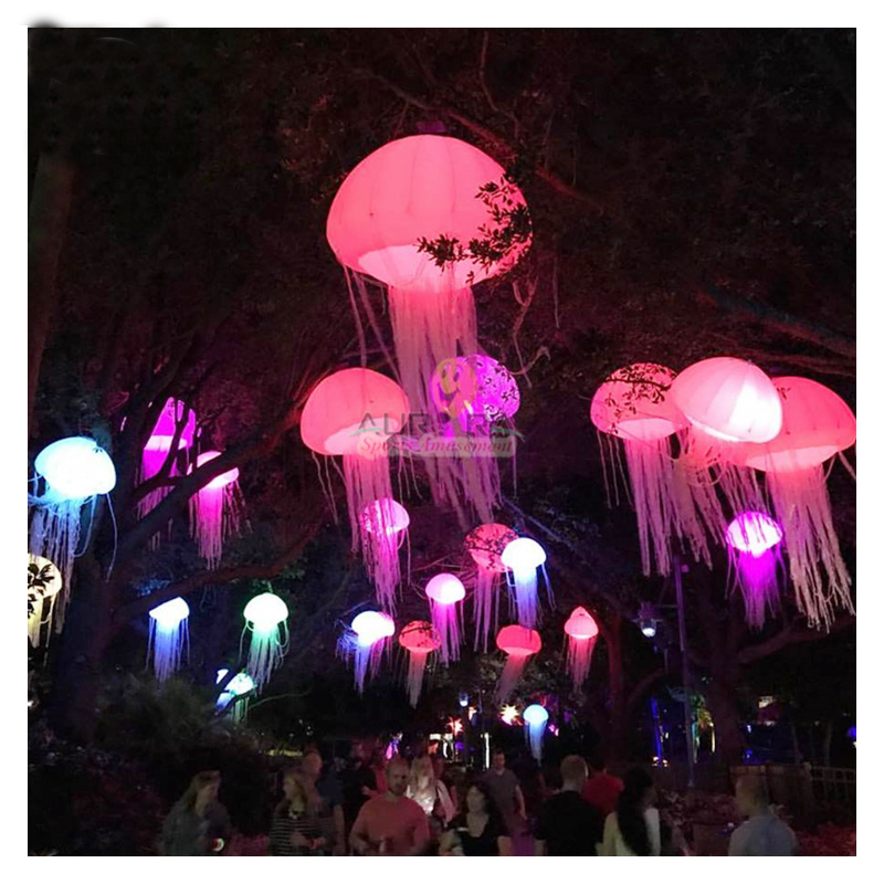 led Lighting Inflatable Octopus Models Giant Inflatable LED Hang Jellyfish for Party ceiling