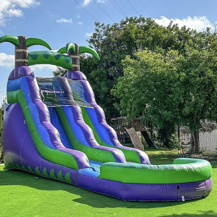 Amazing outdoor playground toboggan gonflable juegos inflables acuaticos inflatable water slide with pool for rental business