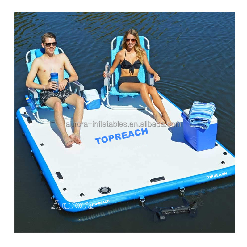 New design outdoor Inflatable Floating Water dock Inflatable water jumping trampoline  For Sale inflatable boat dock floats