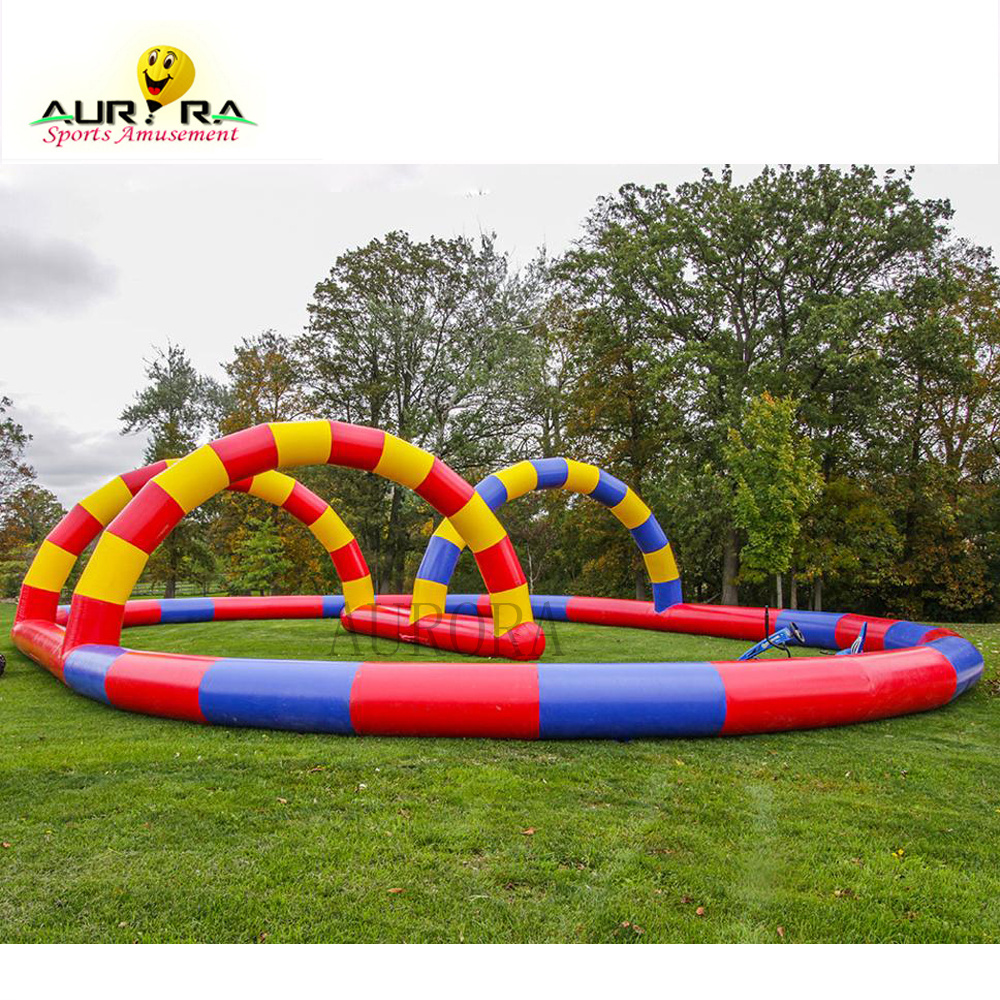 Inflatable go kart race track Outdoor inflatable track race for bumper car Attractive inflatable race track for hopper ball