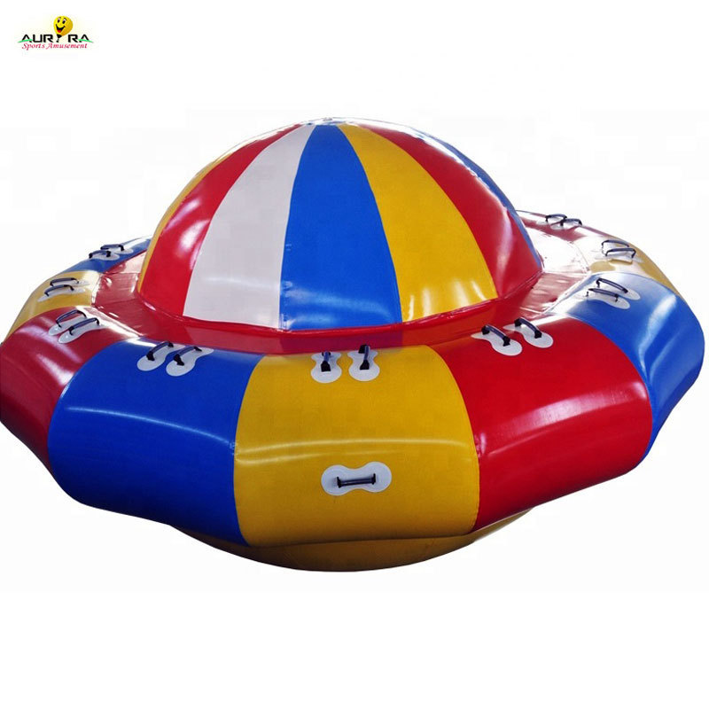 Inflatable Spinning UFO Inflatable Water Rotating Disco Boat Towable Tube For Water Entertainment