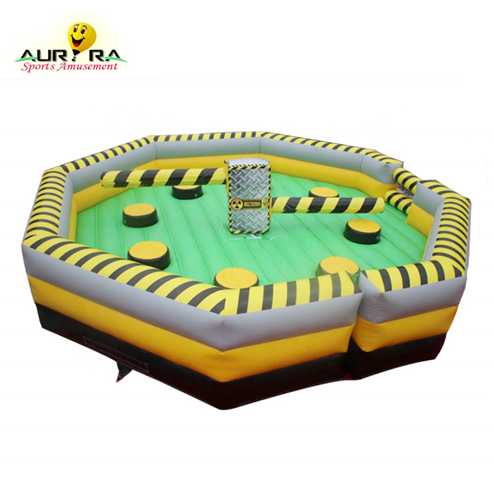 7*7m hot sale 8 player inflatable Meltdown Challenge game sweeper wipeout with Controller