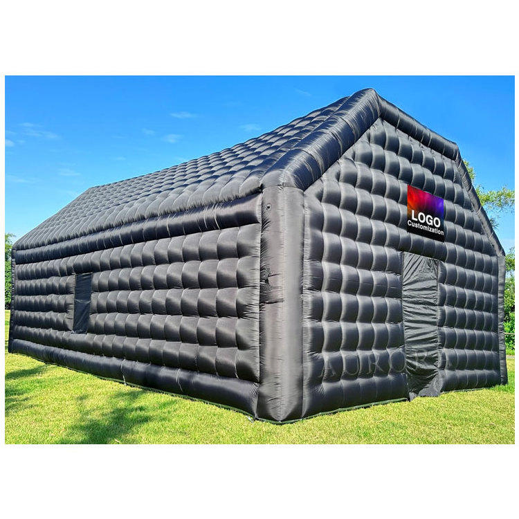 Commercial grade Black disco light mobile night club tent Inflatable Cube Party  indoor inflatable nightclub for party