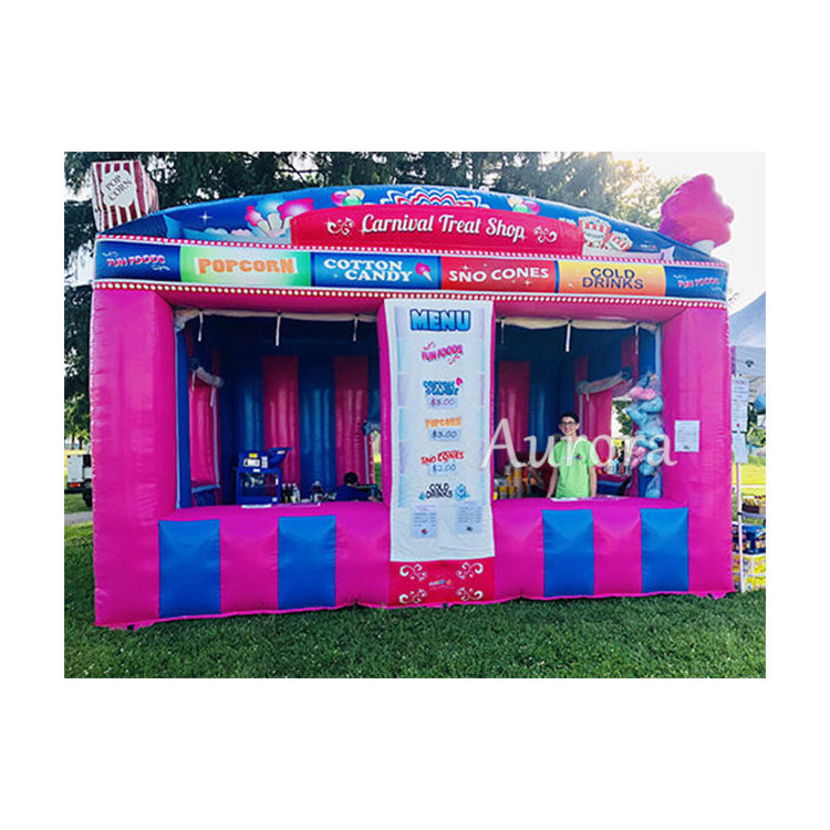 shipping 2 in 1  inflatable concession booth bouncy snack booth carnival treat shop tents for sale