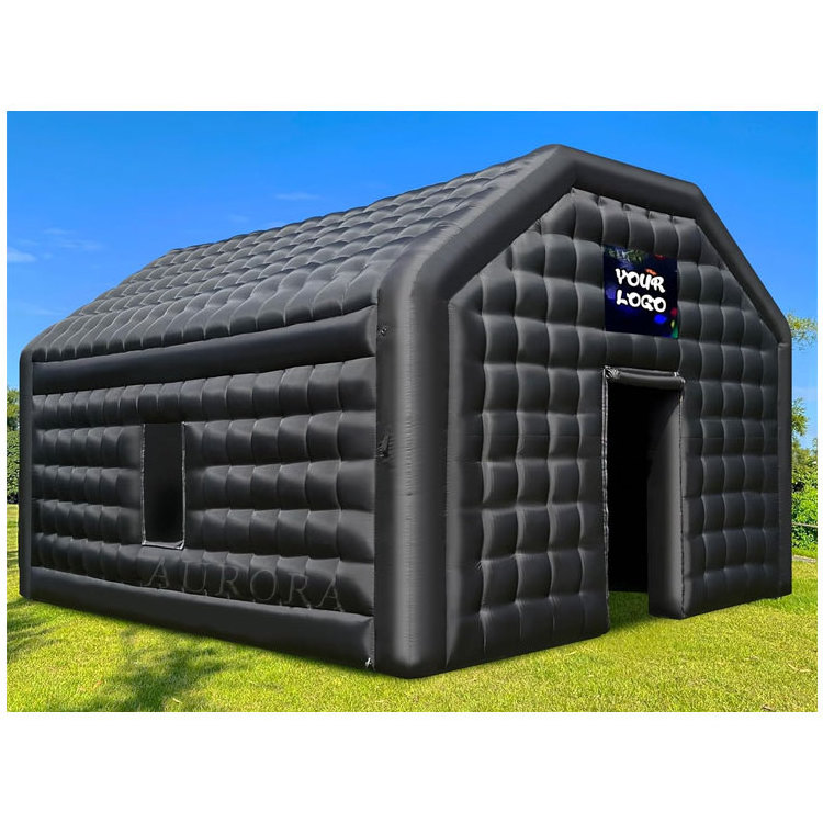 Commercial grade Black disco light mobile night club tent Inflatable Cube Party  indoor inflatable nightclub for party