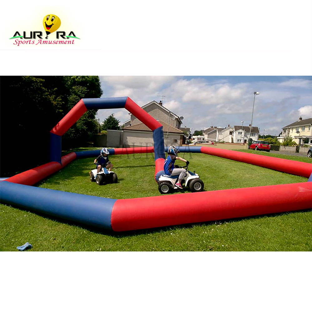 Inflatable go kart race track Outdoor inflatable track race for bumper car Attractive inflatable race track for hopper ball