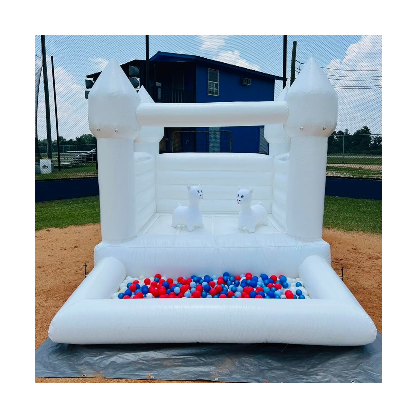 All white Mini Size Kids Jumpers party rentals inflatable Bounce House with Ball Pit Pool for Toddler Wedding Jumping Balloons