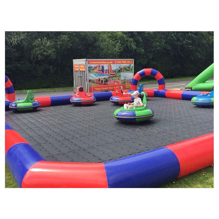 Hot sale Outdoor Playground Big speedway Amusement park fence race track inflatable go kart track for bumper cars arena on Sale