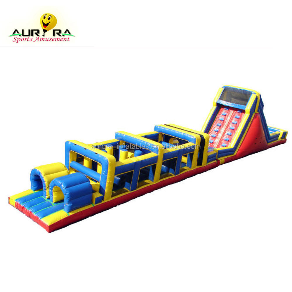 high quality pvc large inflatable obstacle course with bounce house from China Guangzhou inflatable factory for race