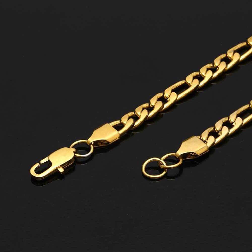 Custom Wholesale Fashion Jewelry Hip Hop Chain Bulk Buy Stainless Steel Figaro Chain Necklace For Men