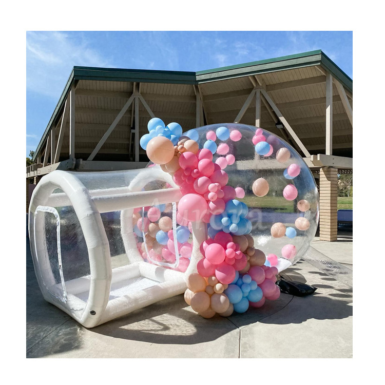 Popular inflatable clear dome outdoor blow up bubble tent transparent outdoor single tunnel inflatable balloons bubble house