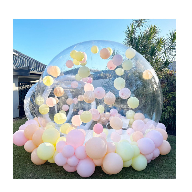 Popular inflatable clear dome outdoor blow up bubble tent transparent outdoor single tunnel inflatable balloons bubble house