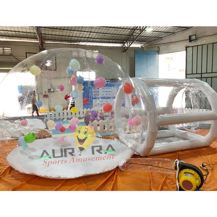 Popular inflatable clear dome outdoor blow up bubble tent transparent outdoor single tunnel inflatable balloons bubble house