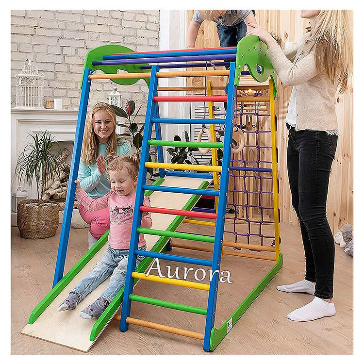 New design toddler jungle gym swing and slide play set indoor playground indoor climbing and slide play