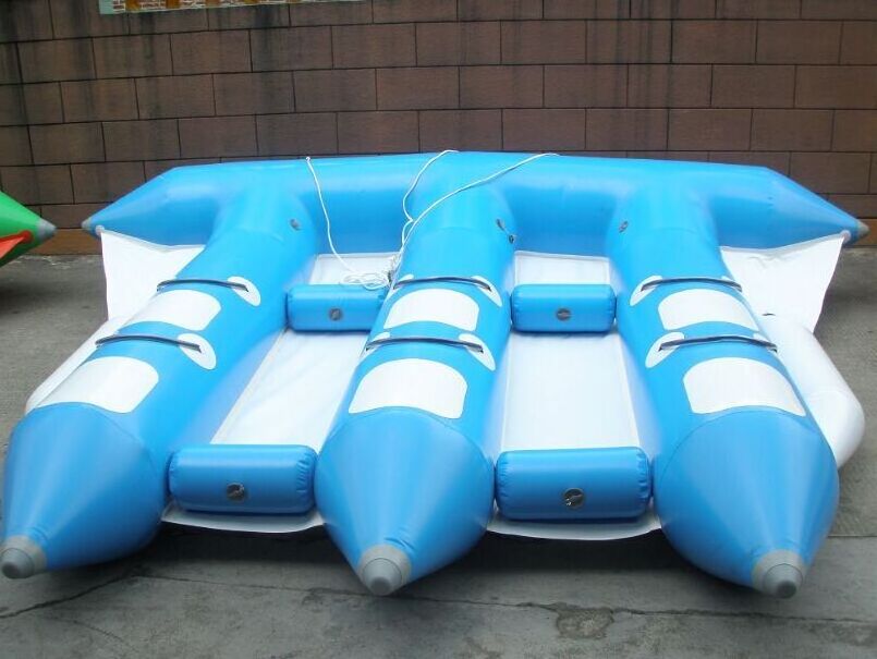 Wholesale water park game water play equipment kids paddle boats fiberglass 4 person paddle pedal boat inflatable  fly fish