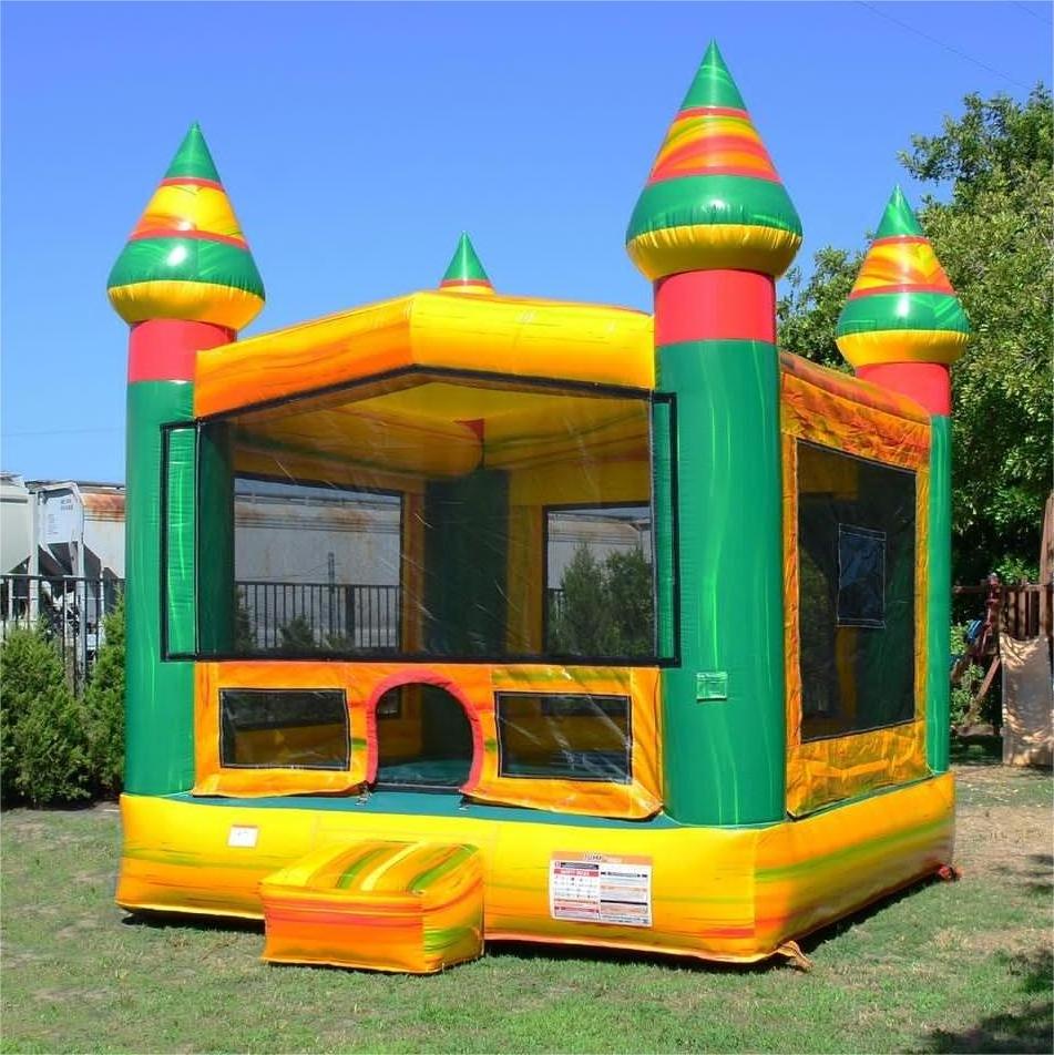 Kids castle bounce house inflatable 13 ft bouncy castle green yellow suitable for adults jumping castle for kids inflatable