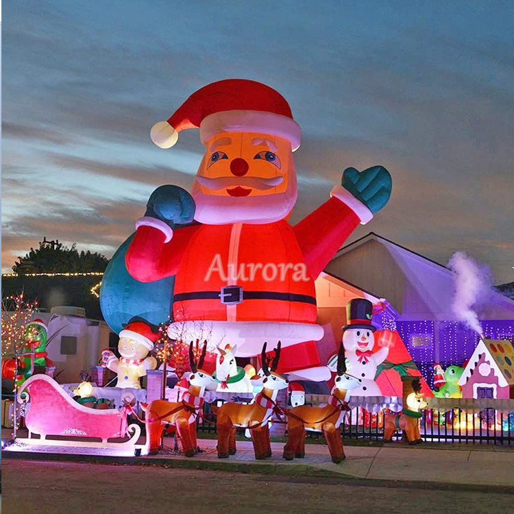 Blow up yard decoration greeting claus inflables de navidad air blower outdoor Christmas decor inflatable santa claus