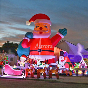 Blow up yard decoration greeting claus inflables de navidad air blower outdoor Christmas decor inflatable santa claus