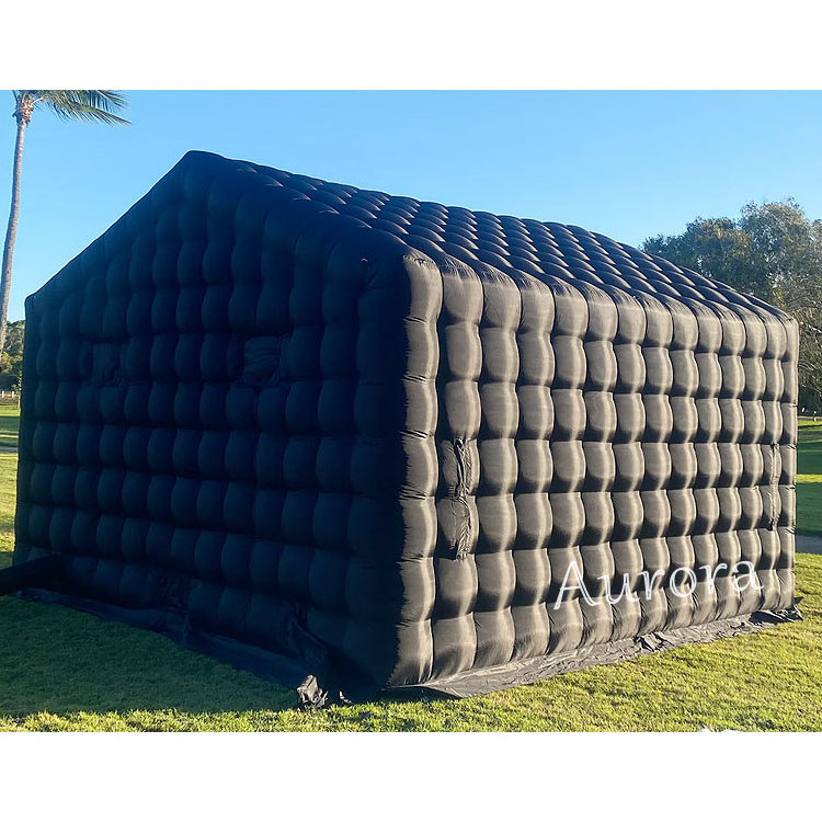 Outdoor birthday blow up night club tent Commercial Black Portable mobile inflatable nightclub tent with led light for party