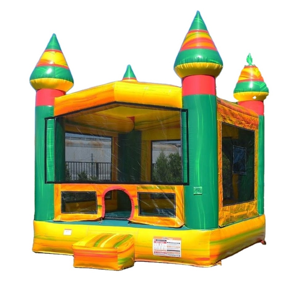 Kids castle bounce house inflatable 13 ft bouncy castle green yellow suitable for adults jumping castle for kids inflatable