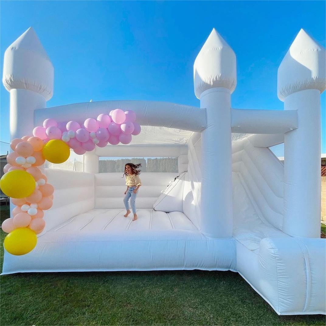 Backyard party Big Jumping Castles For Sale Wholesale tractor bouncer inflatable white bounce house for wedding decoration