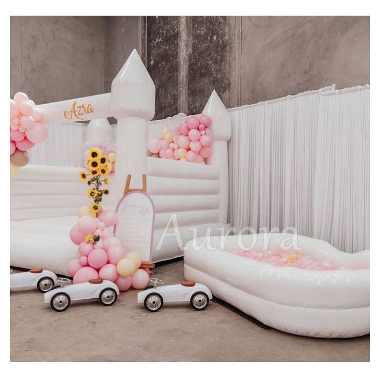 Wholesale factory price kids party  8 pool dinosaur soft play ball pit cleaning machine bouncy castle with slide and ball pit