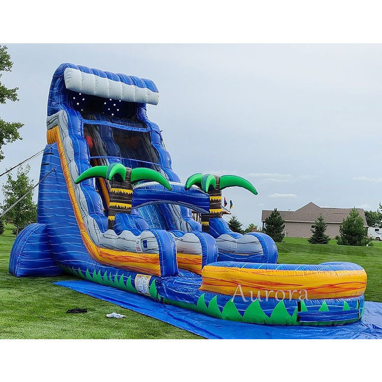 inflatable water slide adult and children inflatable water slide outdoor rock climbing wall slide and small splash pool