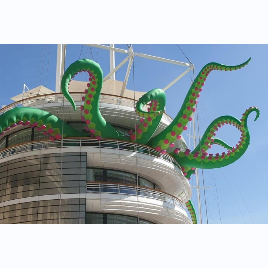 Green inflatable giant octopus balloon red inflatable claws Halloween party decoration inflatable octopus tentacles